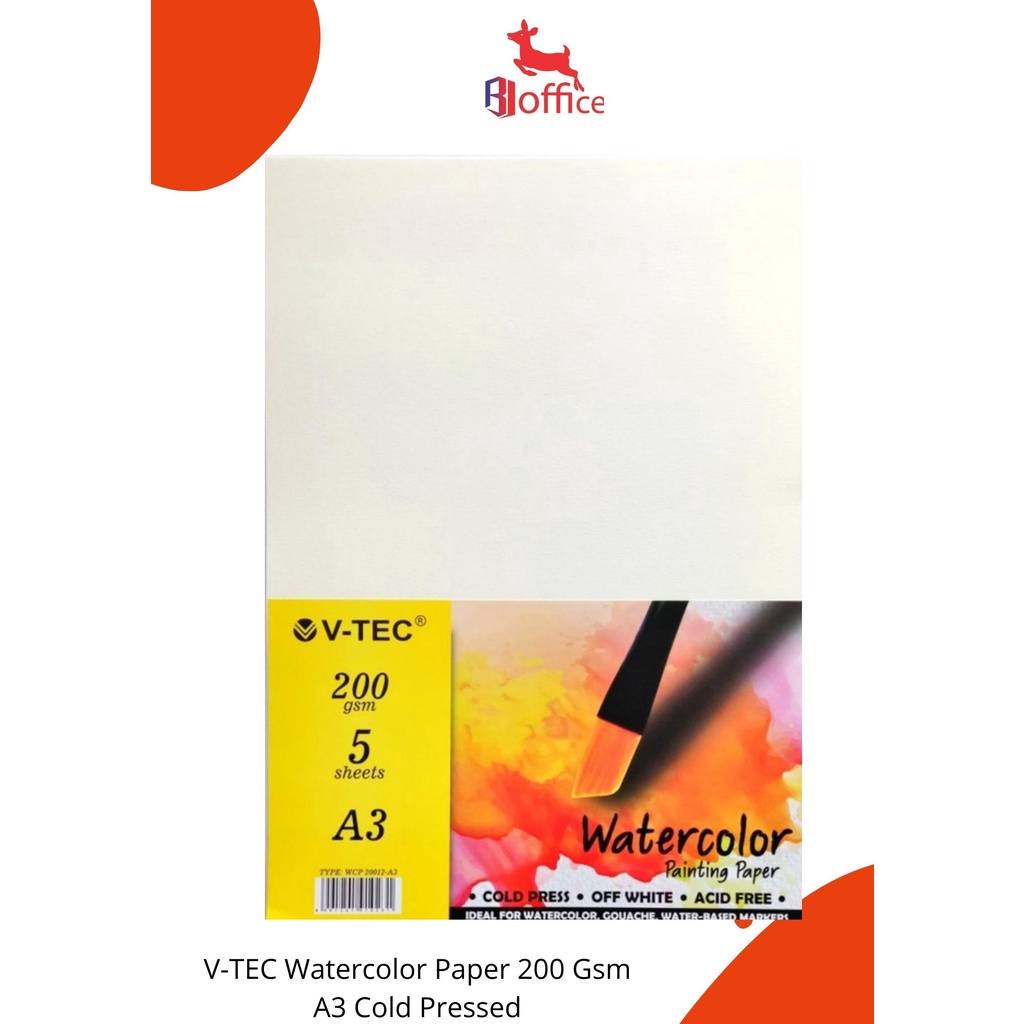 

V-TEC Watercolor Paper 200 Gsm A5 Cold Pressed