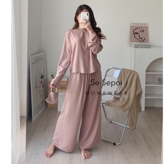 Long Sleeves Stormi Set - Set kulot - Set Lengan Panjang - Baju tidur - Baju Muslim - Baju Adem Tangan Panjang