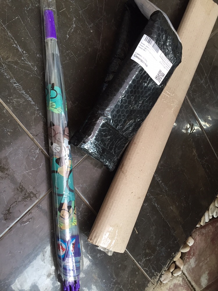 Tabasa Payung Tongkat Anak Transparan Mangkok Snowman