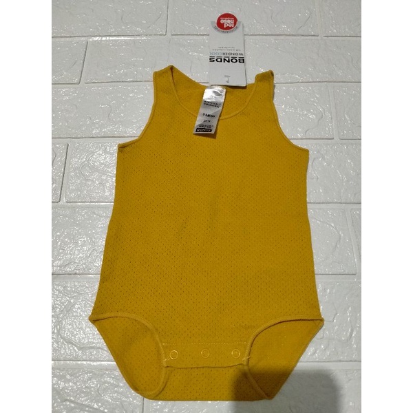 New With Tag Bonds Baby Wondercool Eyelet Singlet Suit Yellow Mustard New Jumper Bonds Baby New Romp