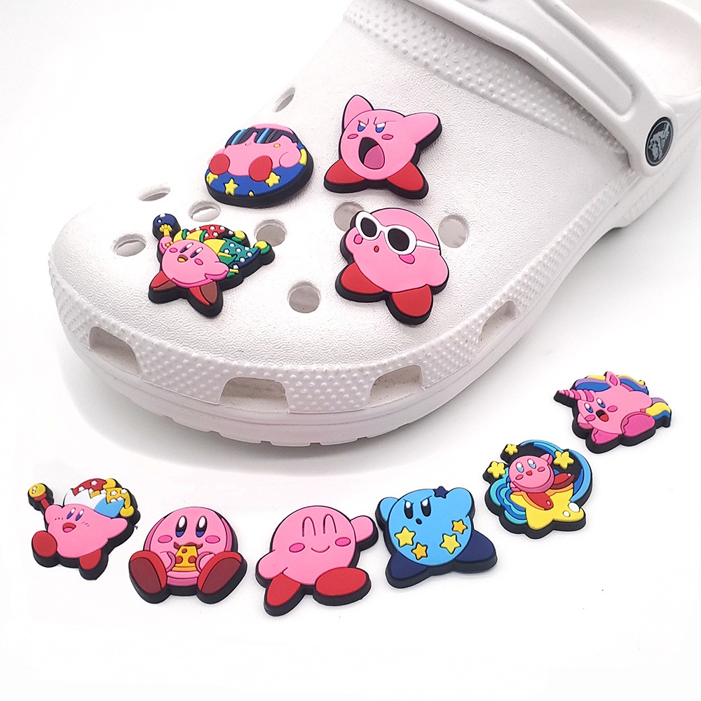 Charms Crocs Bentuk Sepatu Kirby anime Untuk Dekorasi Pesta Pria Dan Wanita