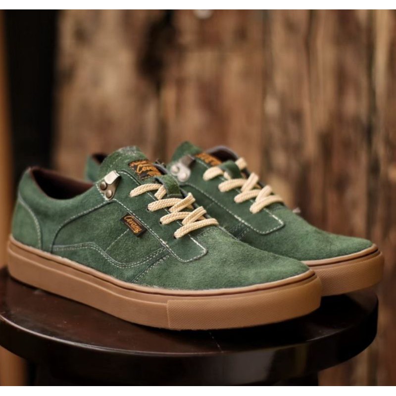 (COD) ORI SKECHERS GORUN 400 SPORT LACE UP MEN SEPATU PRIA ORIGINAL - HIJAU, 44 Suede