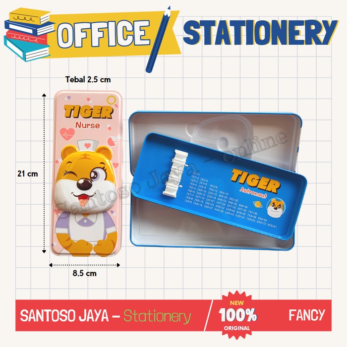 

Tempat - Kotak Pensil XIAOLINGJING Kaleng - Tin Pencil Case Model A