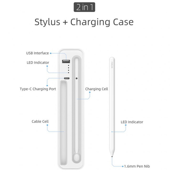 WIWU 2-in-1 Stylus and Wireless Charging Case 3000mAh Built-in Battery