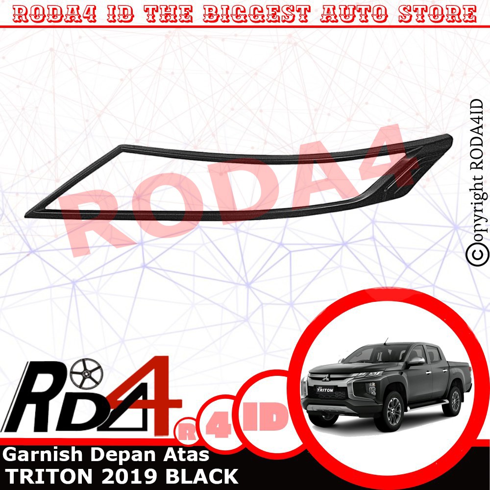 Garnish List Lampu Depan Atas All New TRITON 2019  Black Doff