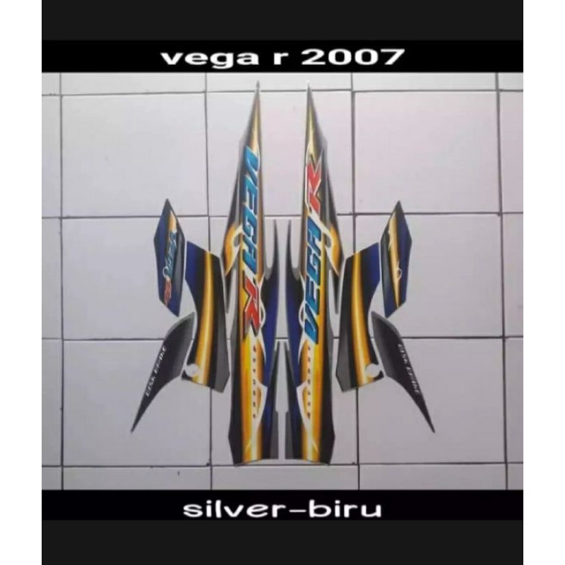 striping Yamaha Vega new tahun 2007 silver biru
