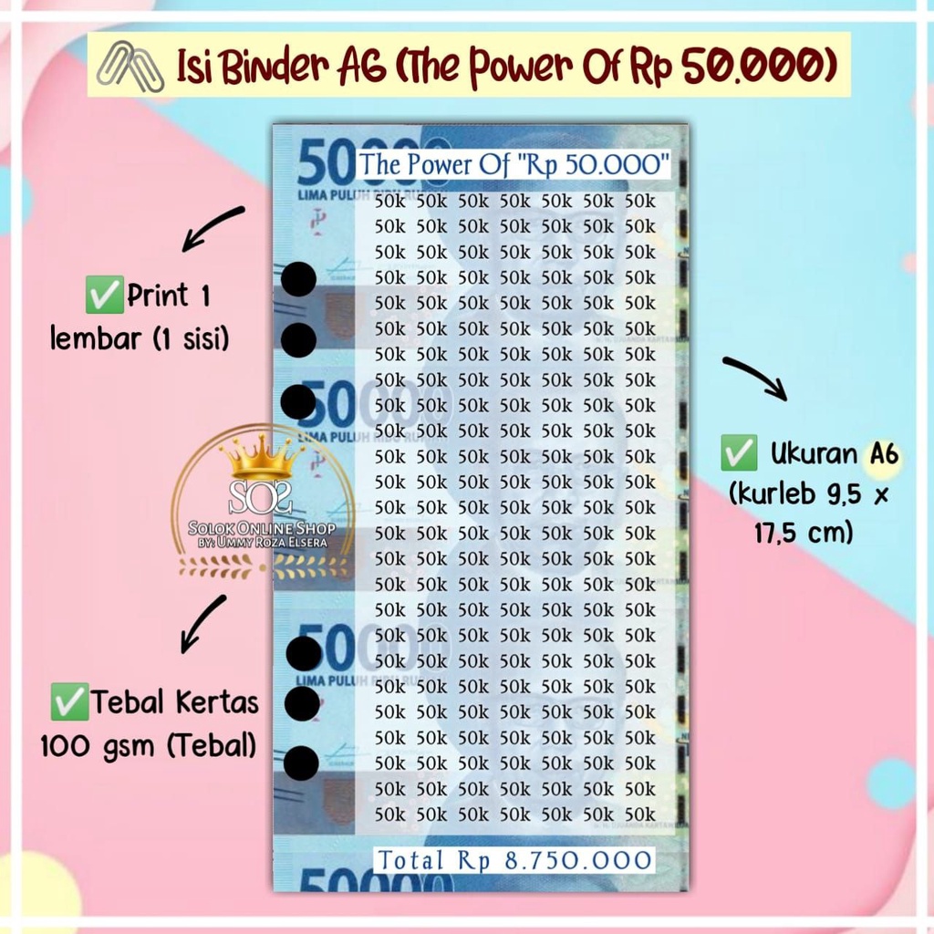 

The Power Of 50.000| Kertas Binder A6