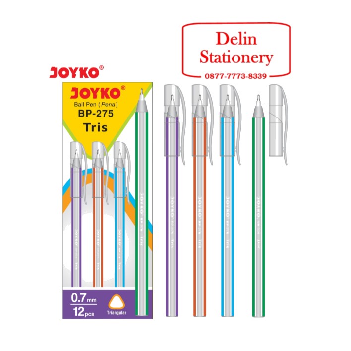 

Pulpen Joyko BP-275 Tris / Ballpoint Bolpen Pen Pena BP 275 / Warna Hitam Biru Murah