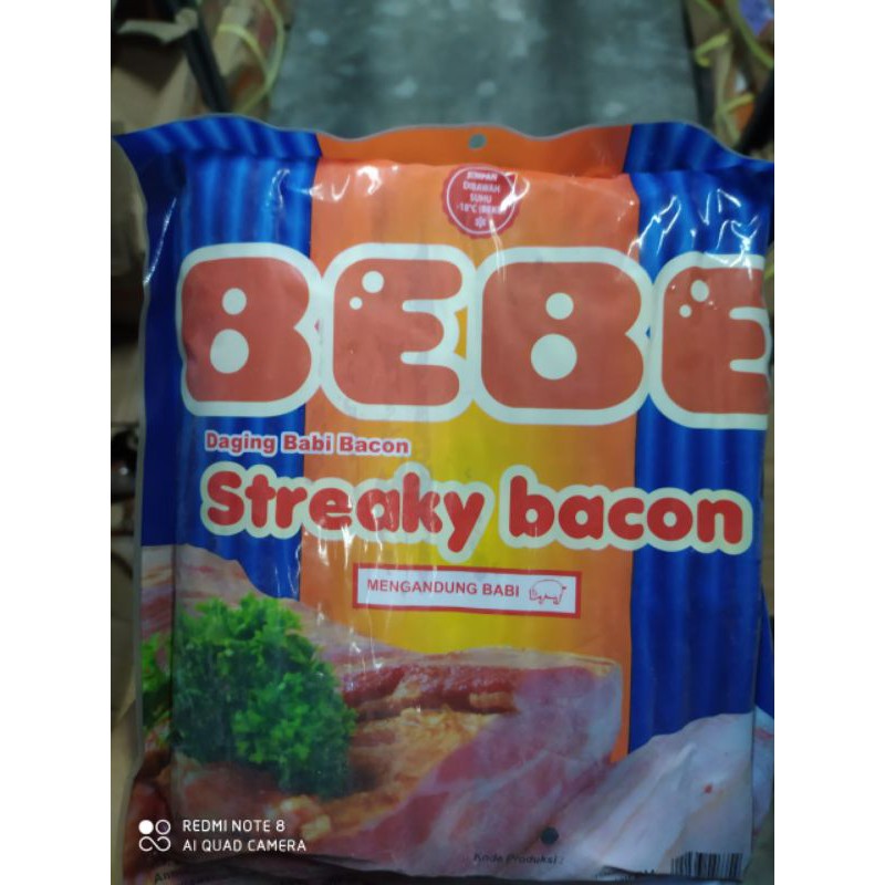 

√ MURAH √ AROMA STREAKY BACON BEBE - BACON BABI - DAGING ASAP BABI - NON HALAL - FROZEN FOOD 1 KG