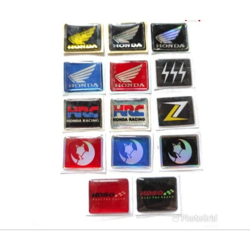 STICKER EMBLEM TIMBUL LOGO SPIDOMETER HONDA VARIASI HRC SSS Z BRAZZERS KOSO KUALITAS TERBAIK