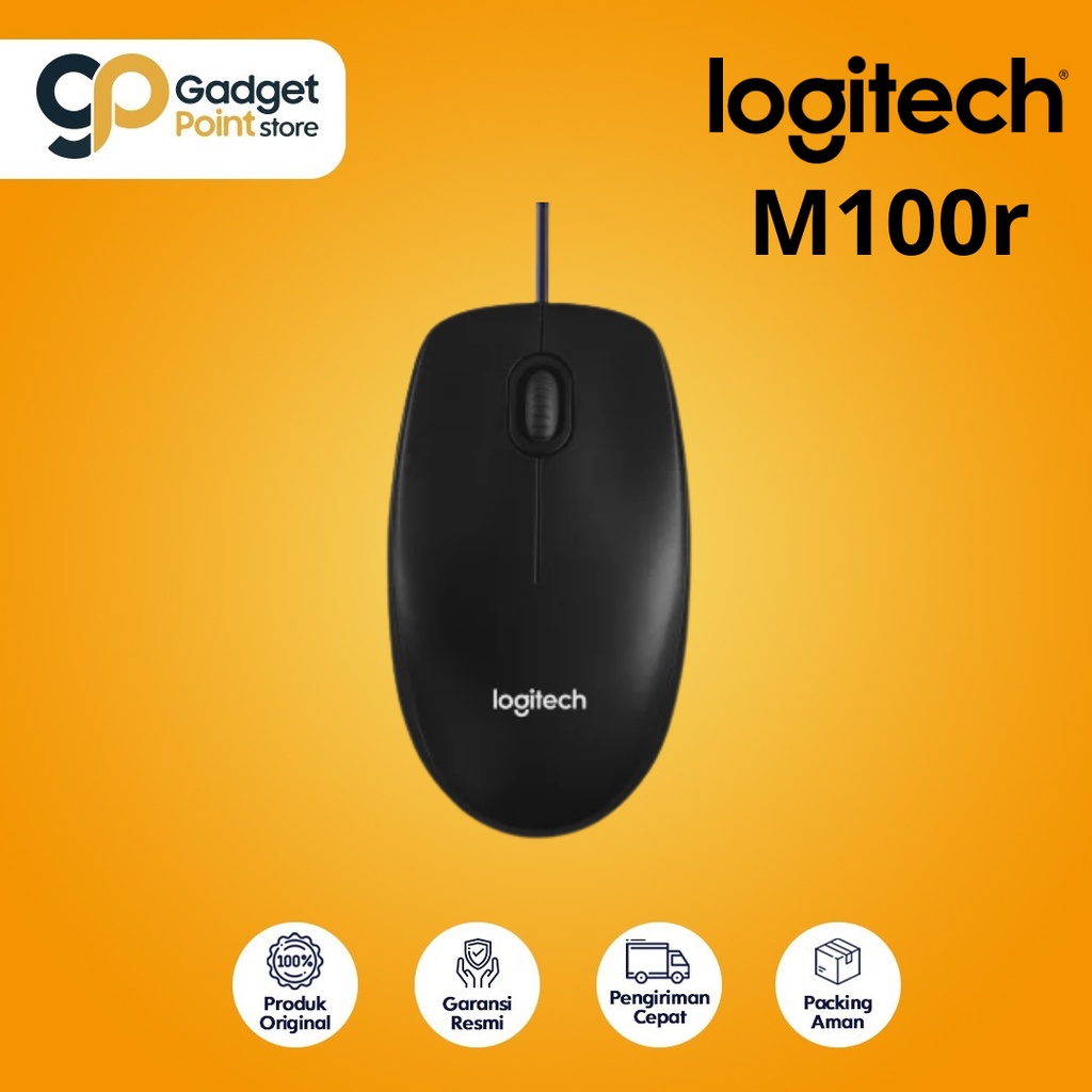 Logitech M100r USB Optical Wired Mouse - Garansi Resmi 3 Tahun