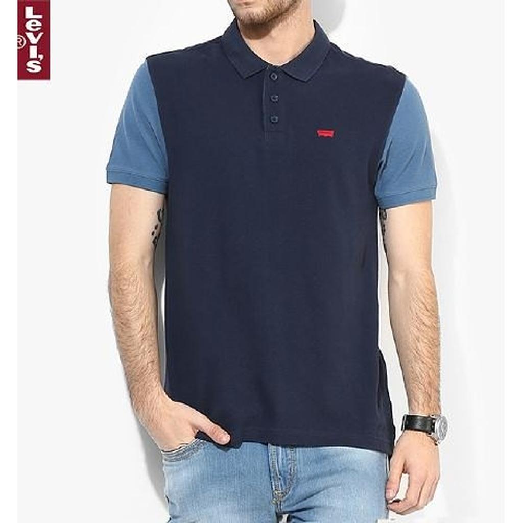 Kaos Polo Shirt Levis Navy Logo