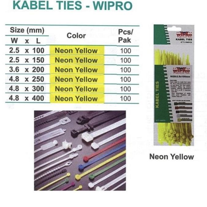 

Office & Stationery | Document Organizer | Kabel Ties Color Neon Yellow Size 4.8 X 250 Mm Yellow | Best Seller