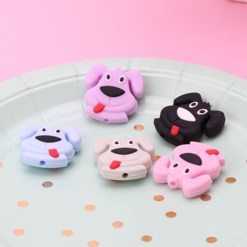 Zzz Silicone Teethers Mini Anjing Grade BPA Free DIY Tumbuh Gigi Menyusui Hadiah Longgar