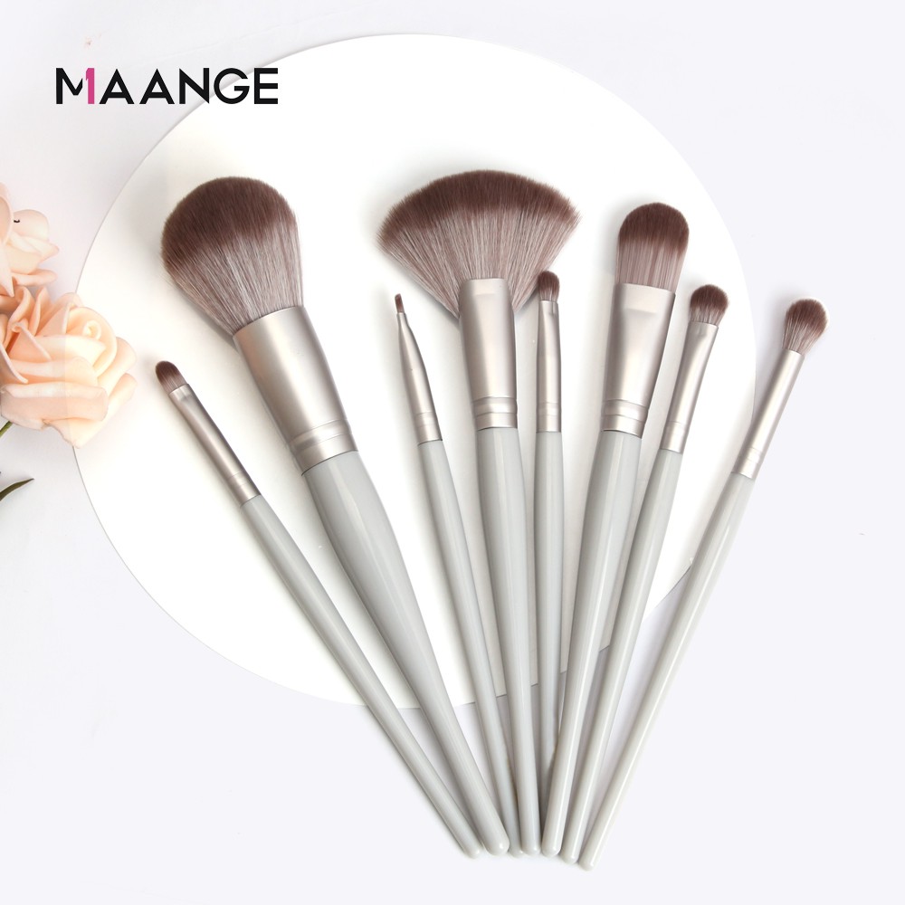 MAANGE 8Pcs/Set Makeup Brush Set Untuk Bedak Bibir Foundation Alis Eyeshadow Stabilo Alat Kecantikan 5873