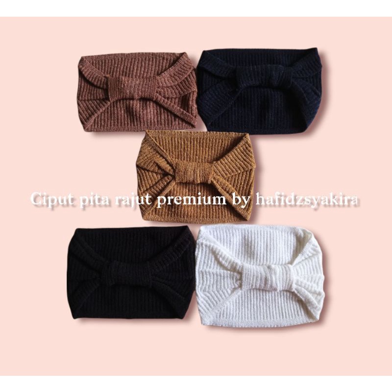 ciput pita/bandana rajut premium/