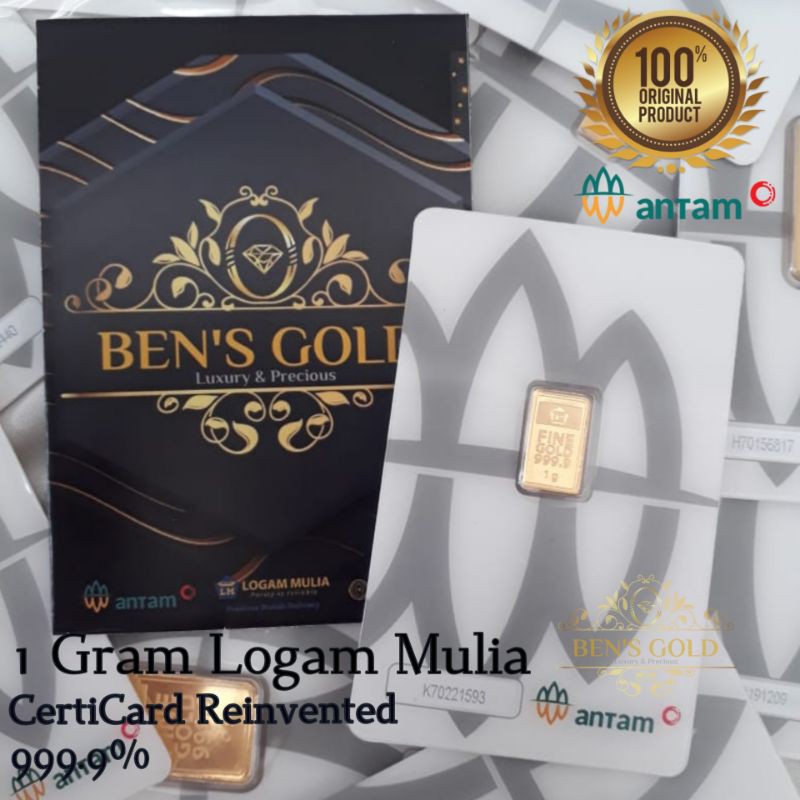 ANTAM 1Gram CertiEye CertiCard Red Mark 2023 Logam Mulia
