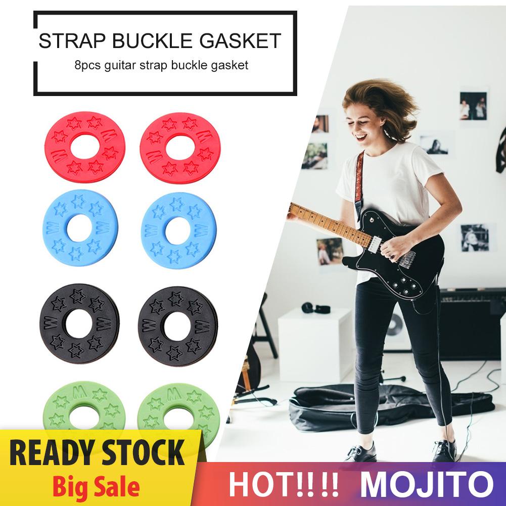 8pcs Strap Karet Untuk Gitar Elektrik / Bass