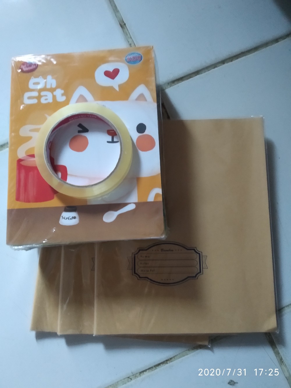 Sampul Buku Coklat Kwarto / Buku Sidu / dengan Nama / isi 20 Lembar