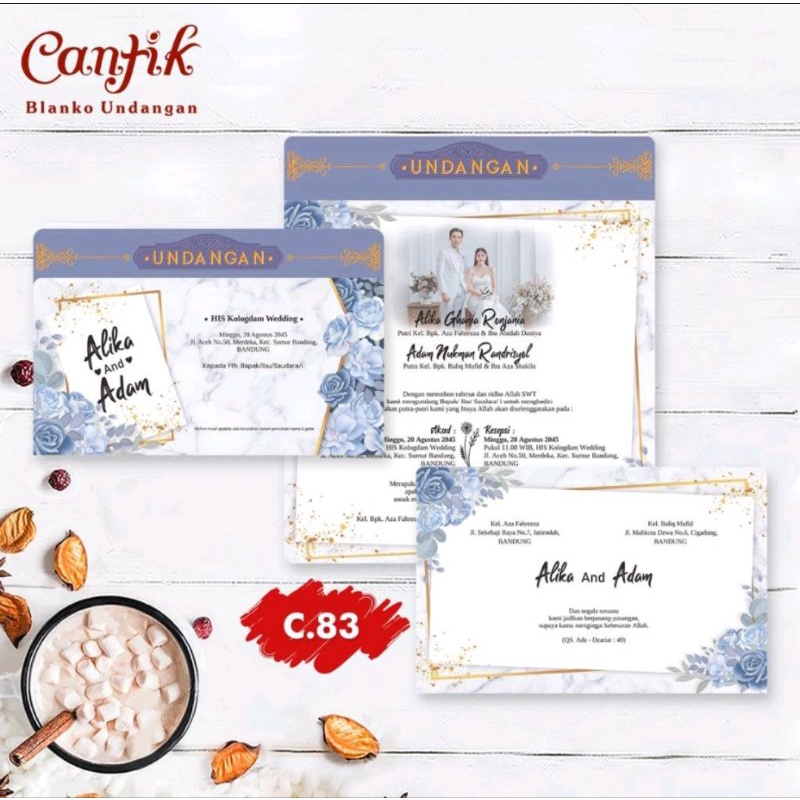 blangko kartu undangan pernikahan Cantik 83