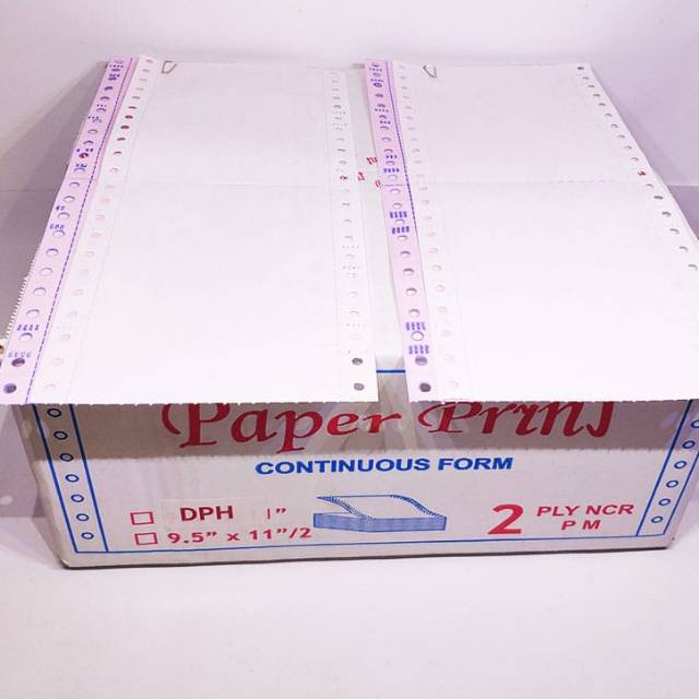 

Continuous Form DPH 9.5/2 x 11/2 2ply Bagi 4 Paper Pryns