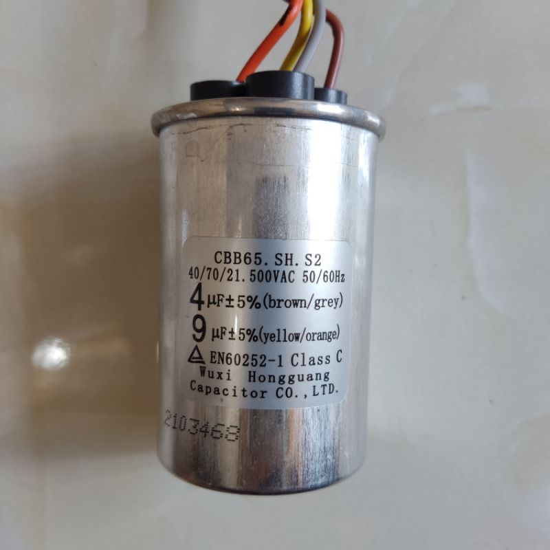 Capacitor Mesin Cuci Sanken, Philips dan multi Original 8uF + 5uF Kapasitor Mesin Cuci 2 Tabung 4 Ka