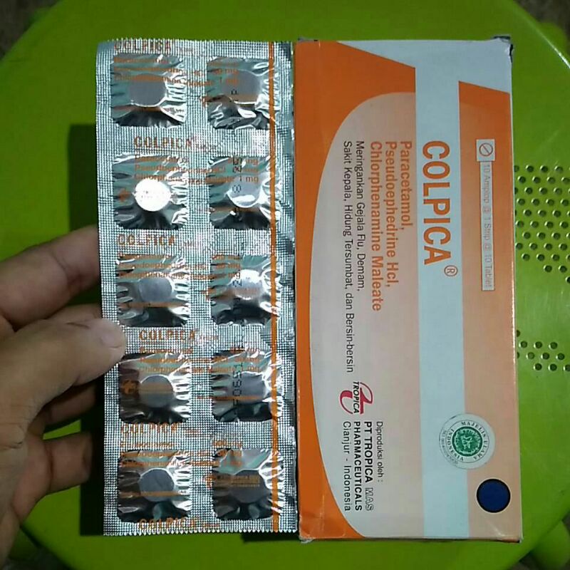 COLPICA® TABLET (Obat Flu,Pilek,Hidung Tersumbat,Bersin2,Sakit Kepala,Demam) TM