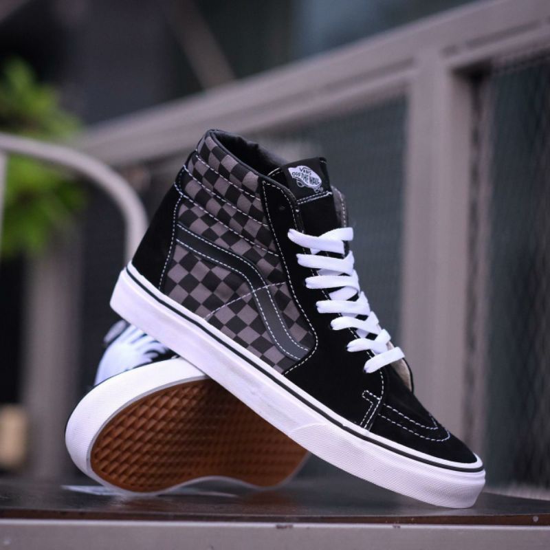 sneakers vans sk8 chekerboard black / pewter