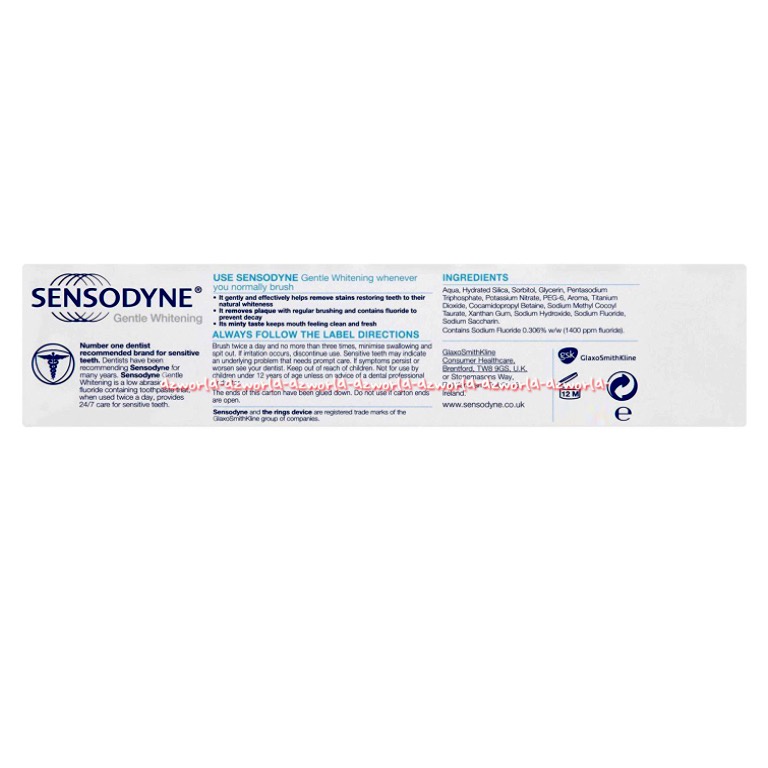 Sensodyne Gentle Whitening Daily Care 100gr Sensodyne Untuk Memperbaiki Gigi Sensitif Rasa Ngilu Untuk Gigi Pasta Gigi Sensitive