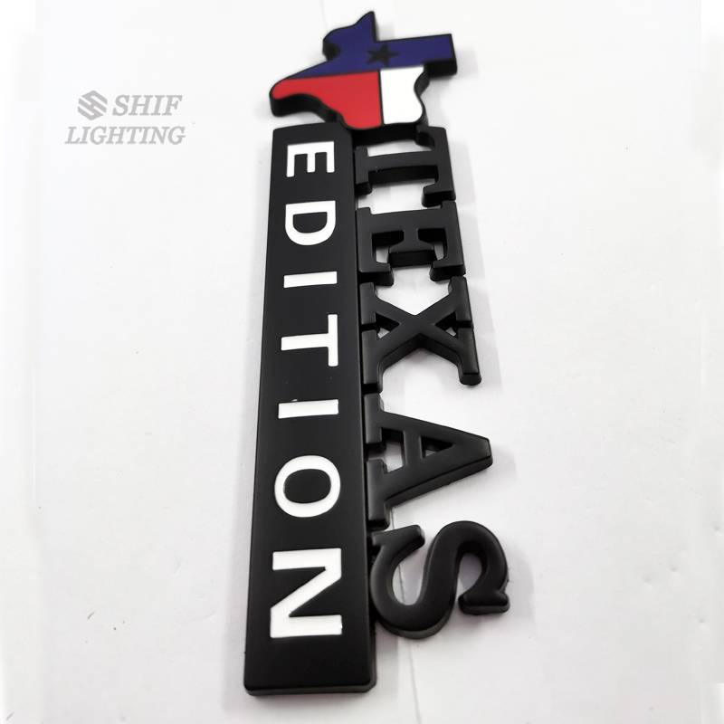 1pc Stiker Emblem Texas EDTIION Metal Hitam Untuk Fender Samping Mobil JEEP Tundra Tacoma Fordge