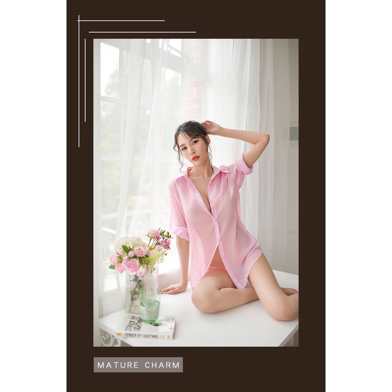 Lingerie Wanita Sexy Nakal Kemeja Transparan Baju Tidur impor Ukuran Besar 3A282