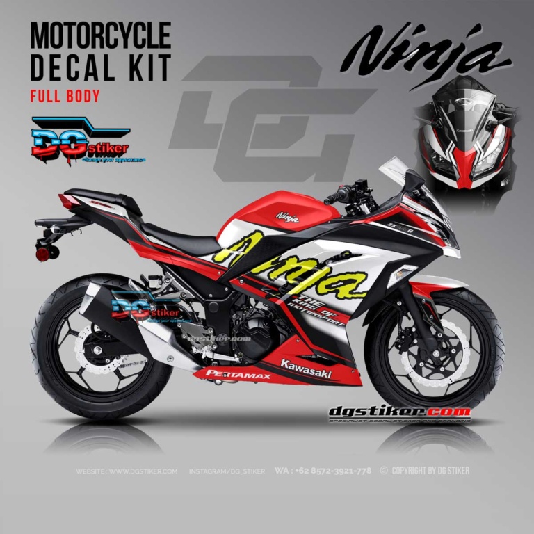 Decal Stiker Ninja 250 FI Merah Putih