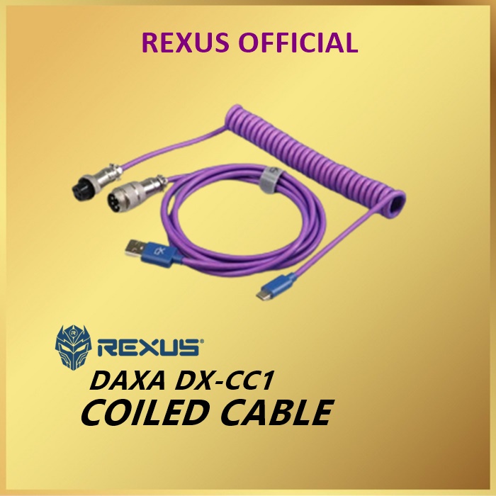 Rexus Coiled Kabel Daxa DX-CC1/ CC1 USB Type C for Mechanical Keyboard