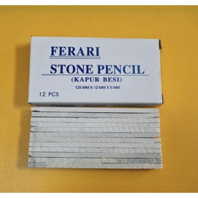 

Kapur Besi Ferari ukuran 125mmx12mmx5mm 1pak isi 12pcs