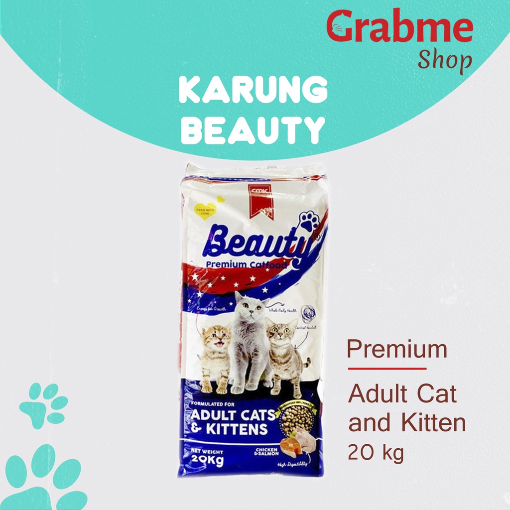 Makanan Kucing kering BEAUTY Premium for Adult &amp; Kitten 20kg (GRAB GOSEND)