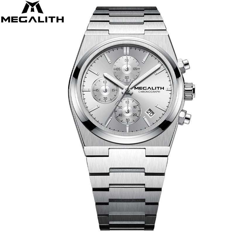 MEGALITH Top Brand Watches for Men Fashion Chronograph Sport Waterproof Quartz Watch Clock Casual St
