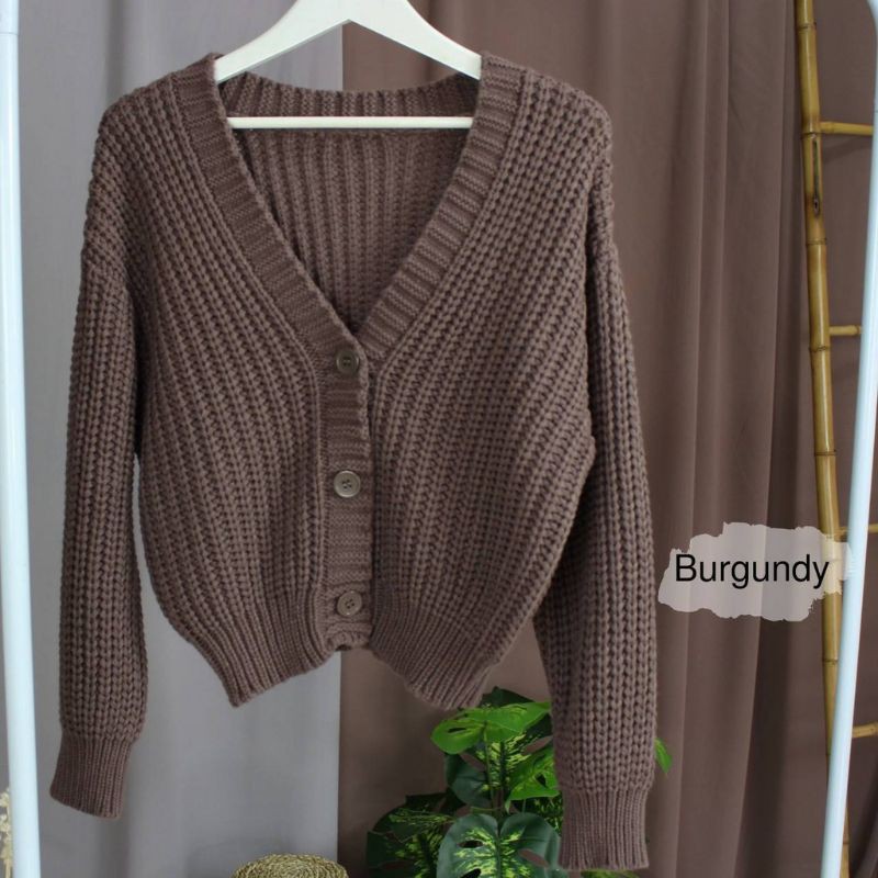 Chexicila Cardi Rajut PREMIUM Super Tebal /Premium 3get Super TEBAL Rajut adem Halus-3GT01 - Burgundy