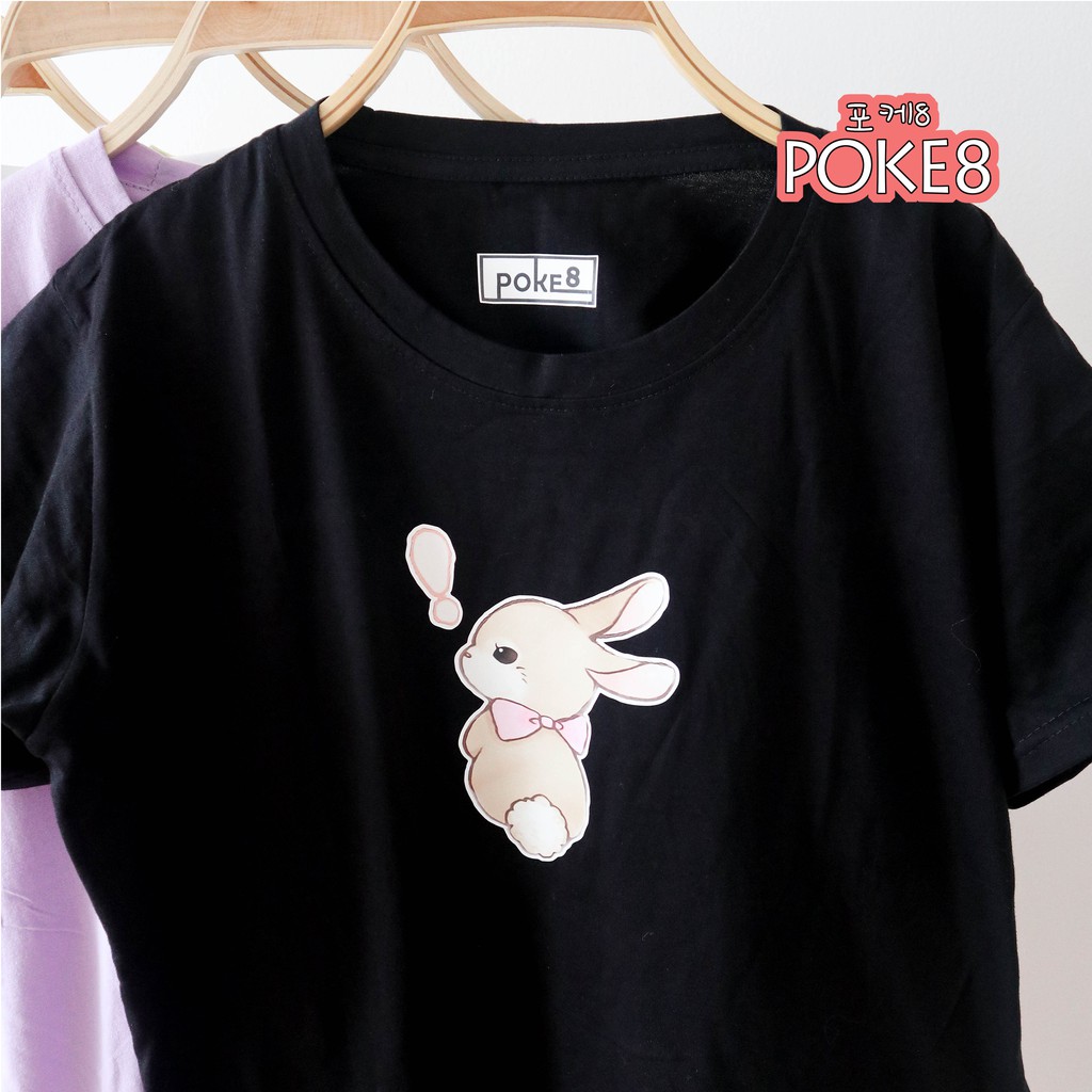 POKE8 - SILVY TEE / KAOS KOREA WANITA LUCU / TSHIRT / TUMBLR / ATASAN BAJU COMBED 30S FASHION CEWEK