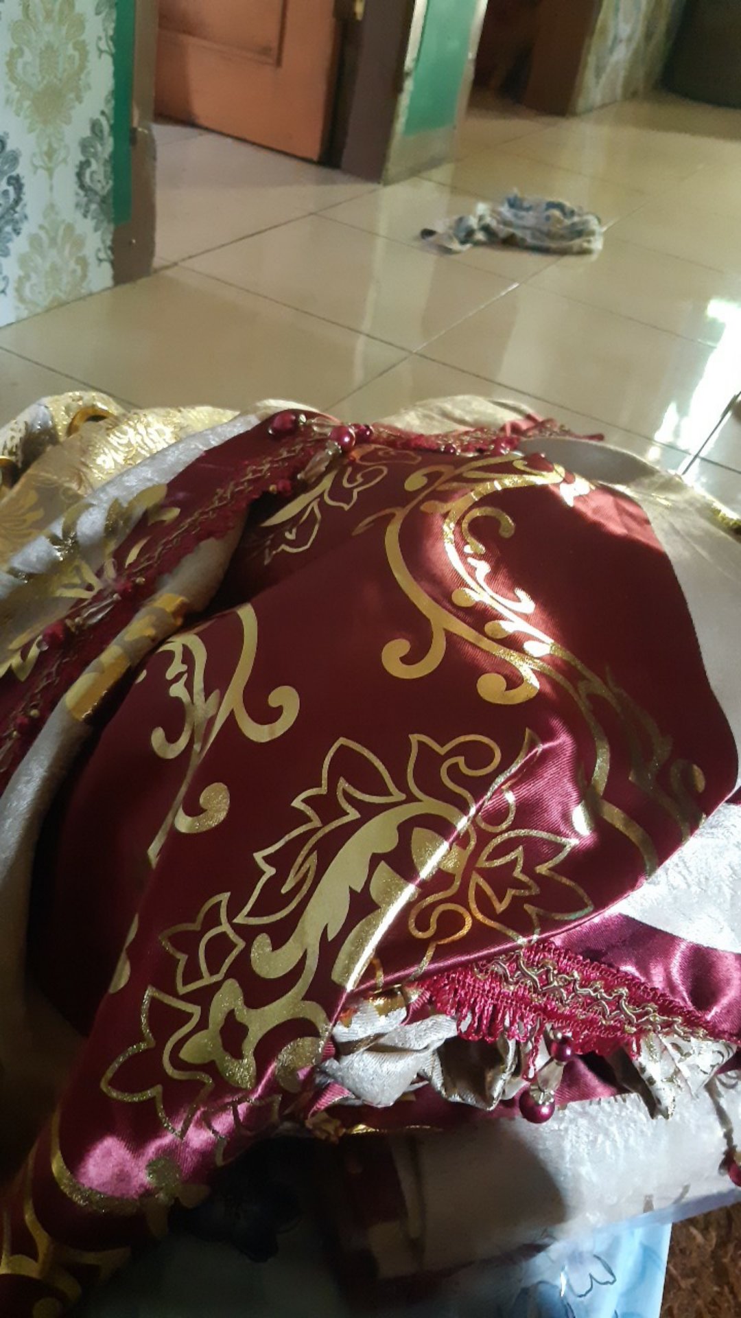 Gorden Blackout Import Bludru Embosh Kombinasi Model Smokering Ukuran Tinggi 230 Cm Lebar 140cm