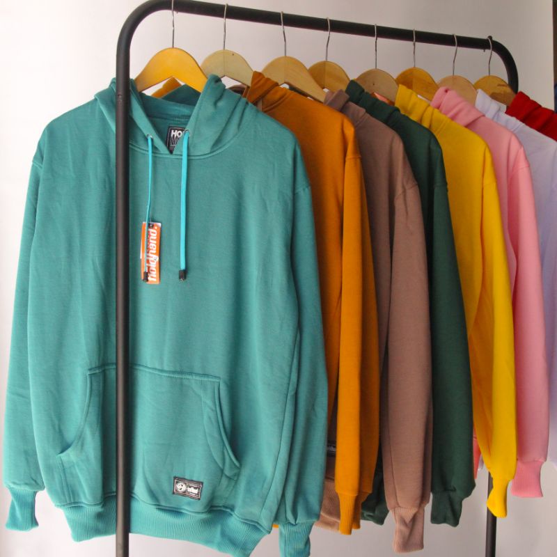 Jaket Sweater Hoodie Polos Pria Wanita Switer Cowok Premium Distro (BAYAR DI TEMPAT)-Tosca