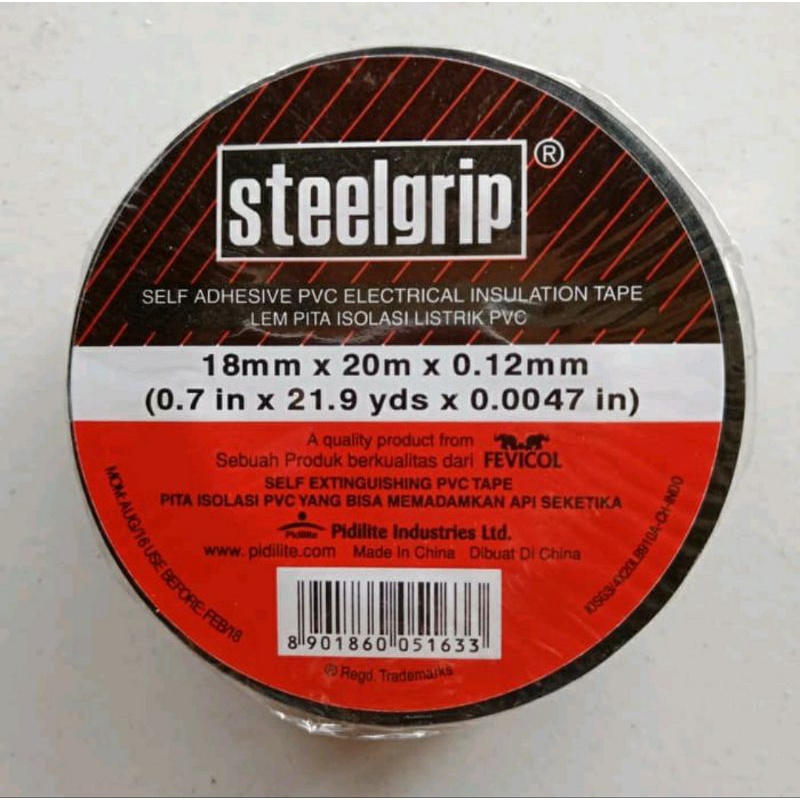 Isolasi listrik STEELGRIP / electrical tape  hitam