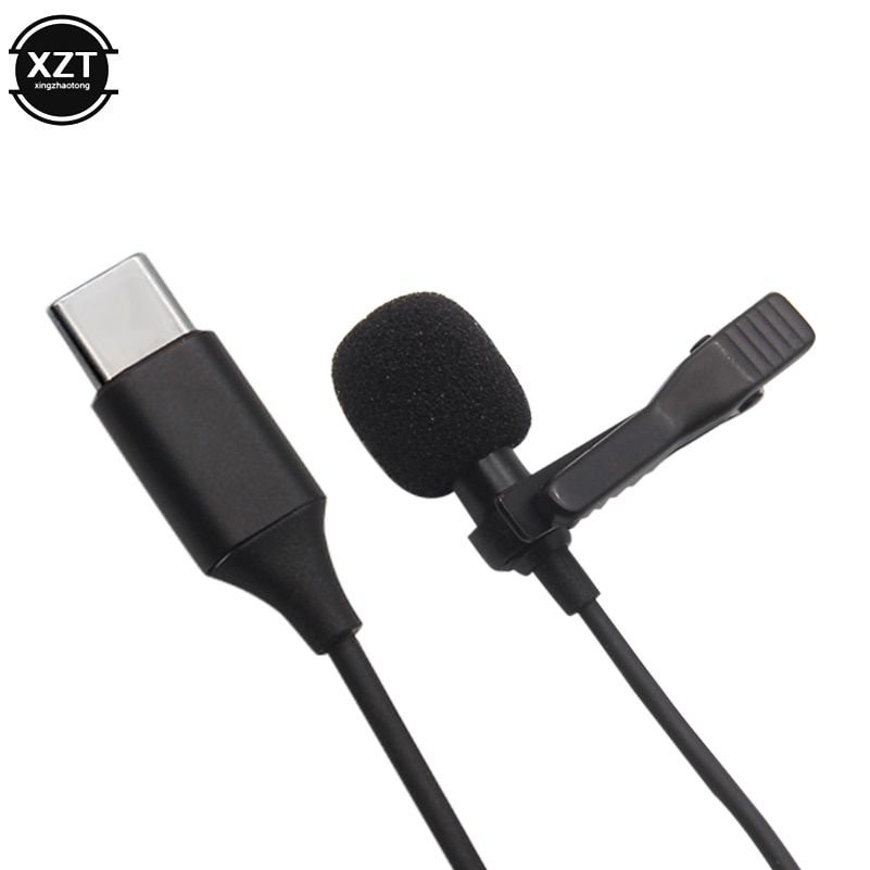 Microphone Clip-on USB Type C Lavalier Untuk Smartphone Tablet