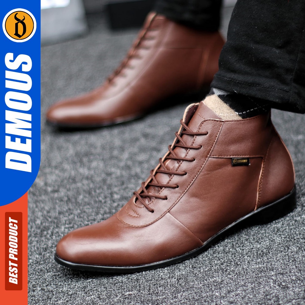 DEMOUS Max - Sepatu Boots Pantofel Formal Kulit Asli Kerja Pria
