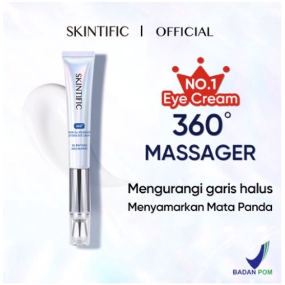 [FLASH SALE] - SKINTIFIC 360 Crystal Massager Lifting Eye Cream Eye Gel Serum to Mengurangi Garis Halus Dan Kantong Mata with Niacinamide and Caffeine Krim Mata