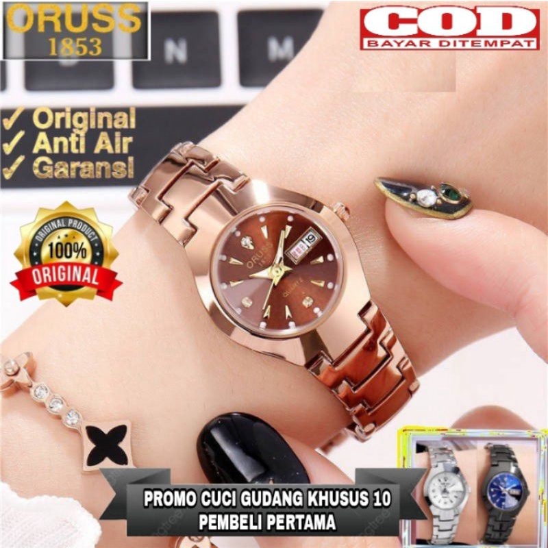 ( COD) Jam Tangan Wanita & Pria ORUSS Original Elegan Korea Import Kecil/jam tangan wanita original/
