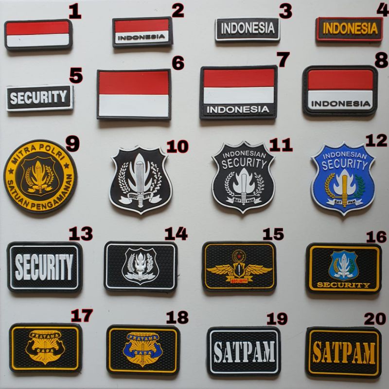 PATCH RUBBER LOGO SATPAM SECURITY/RUBBER PATCH SECURITY/TEMPELAN EMBLEM KARET VELCRO