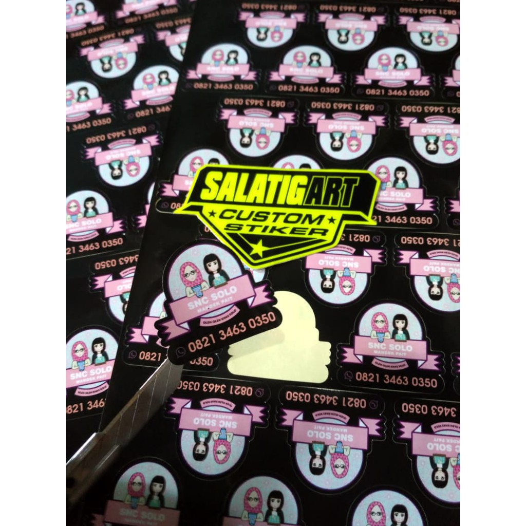 

Stiker Label Stiker kemasan cutting logo produk transparan vinyl cromo