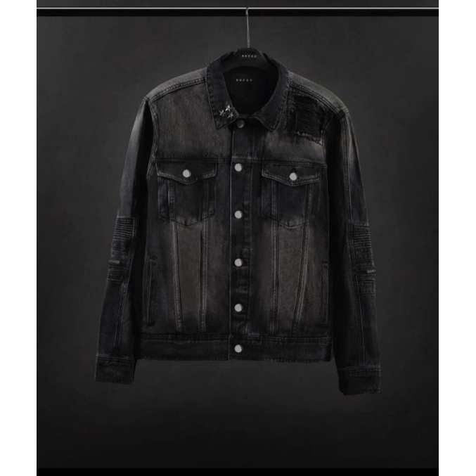 RUCAS JADE BLACK BIKER DENIM JACKET SIZE XL (BARU)
