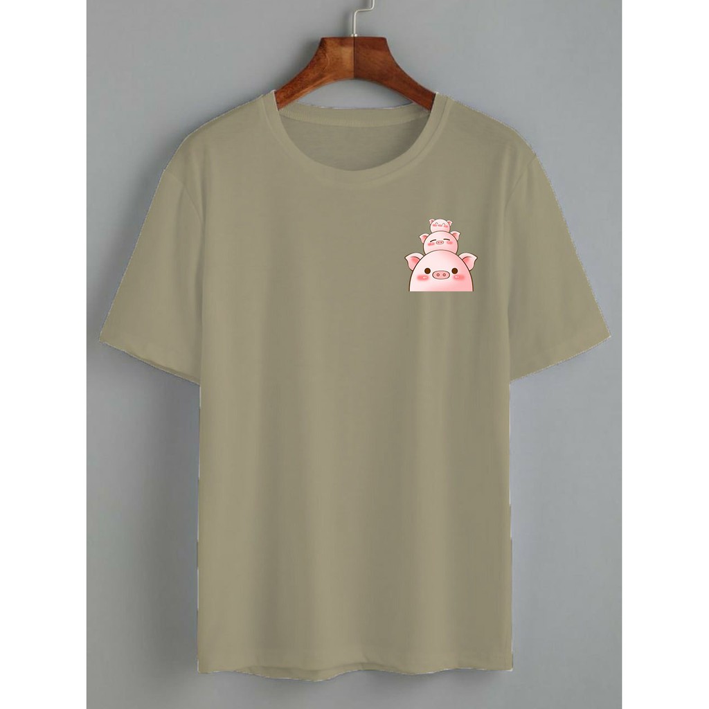 kaos three pig cute / kaos KARAKTER/ kaos wanita / KATUN 24S