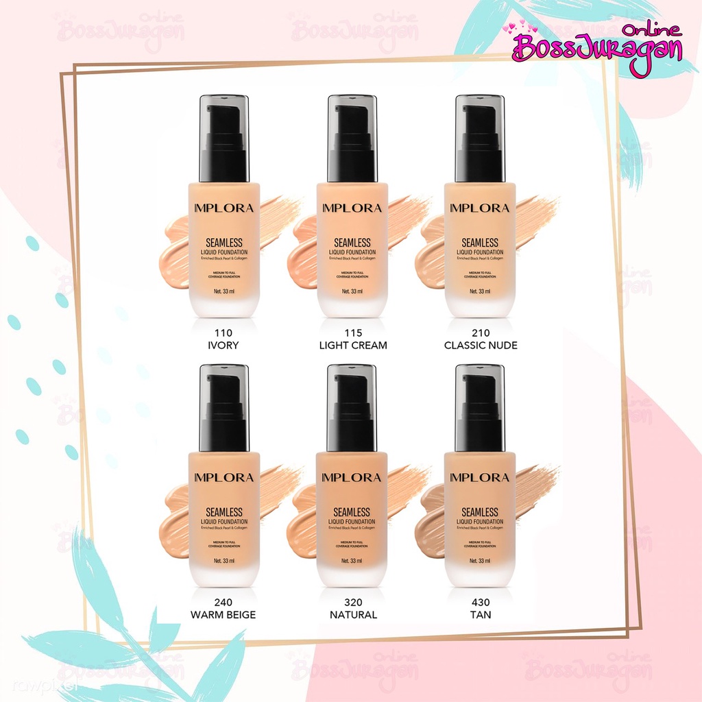 (BOSS) IMPLORA Seamless Liquid Foundation - 33ml | Implora Liquid Foundation